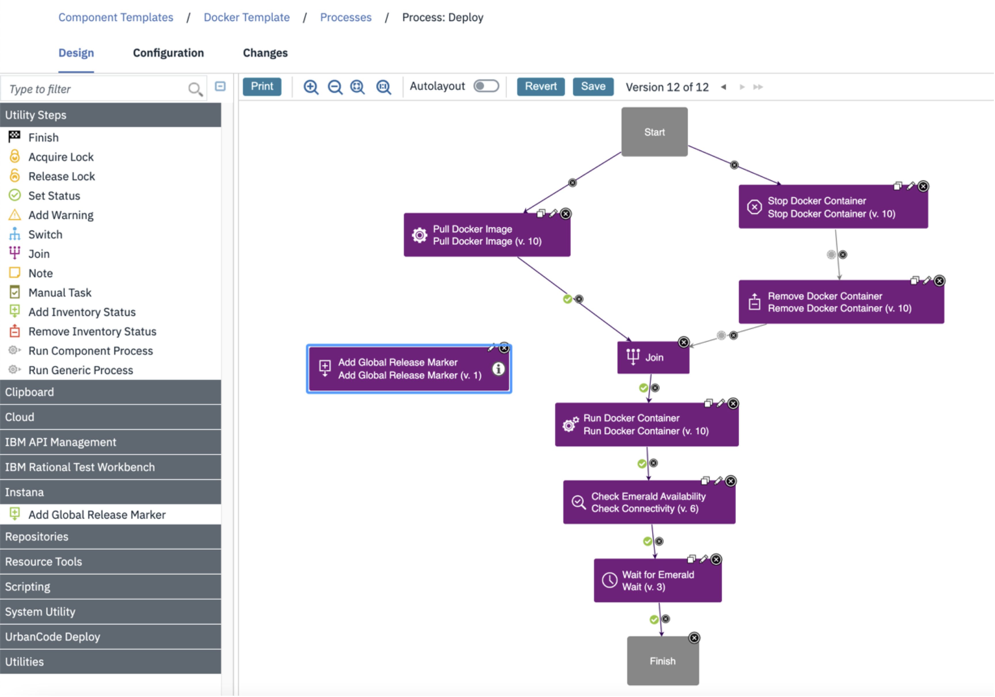 drag the step to the design area