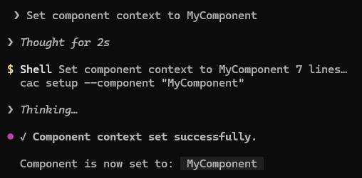 Set component context
