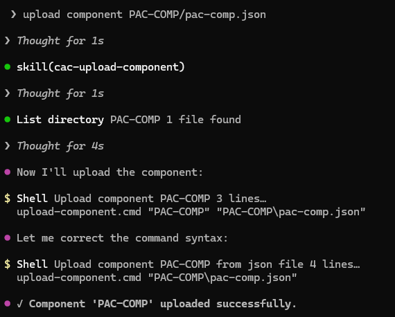 Upload component PAC-COMP