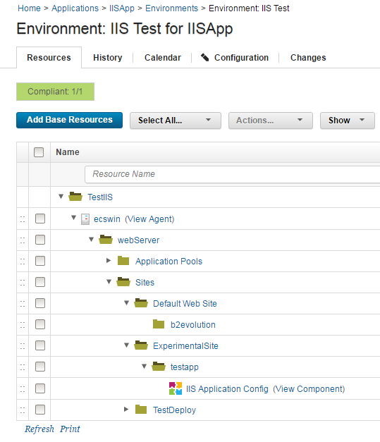 Figure 1. IIS application component that is mapped to the resource tree.
