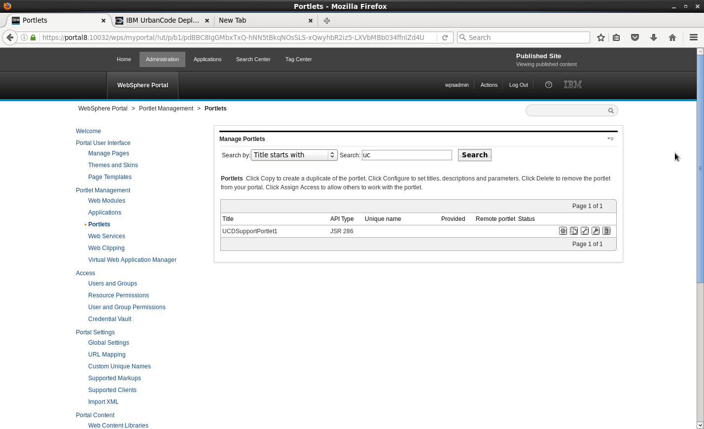 Portal portlet