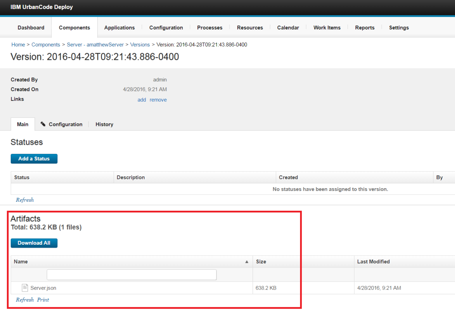 Server JSON file