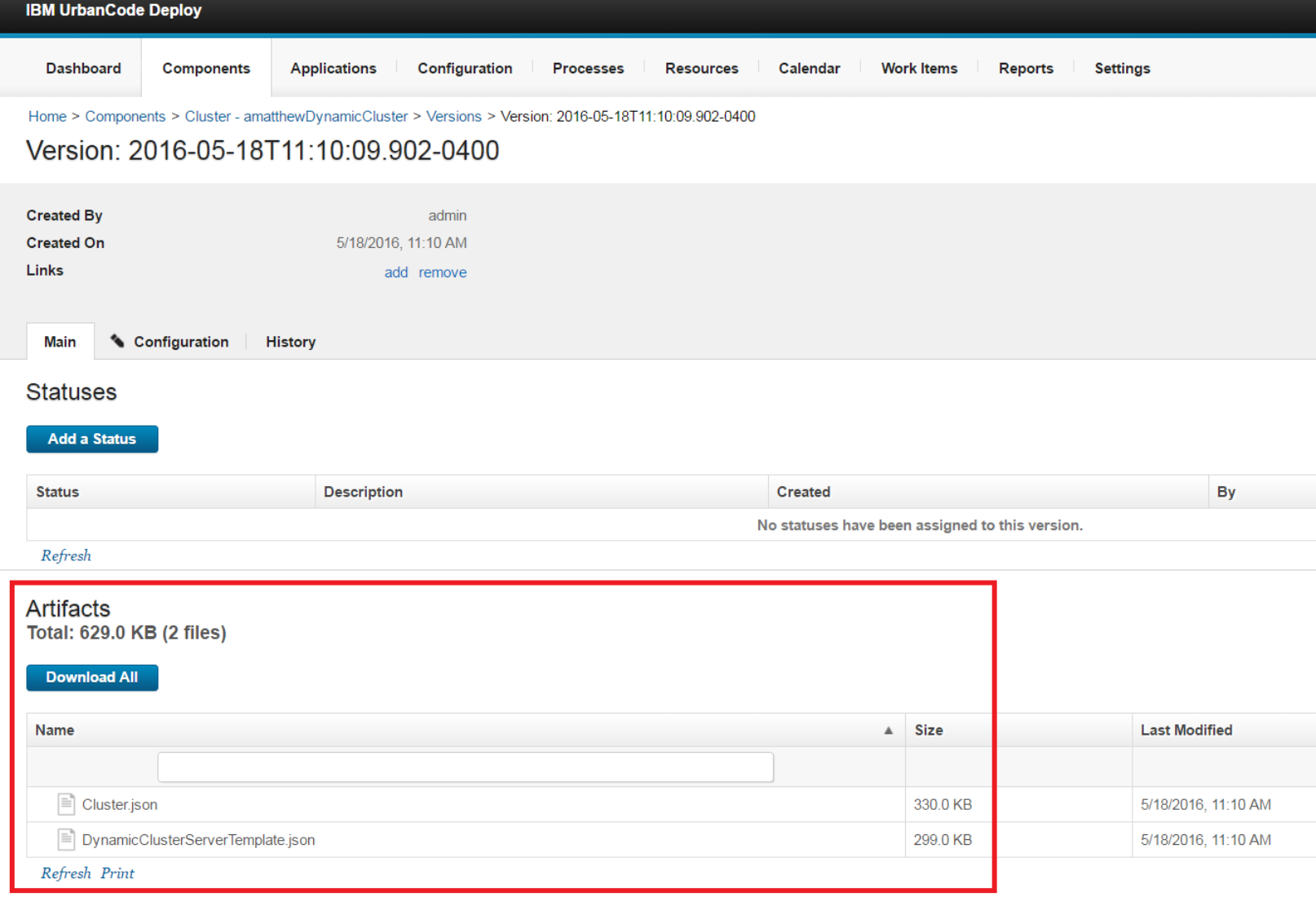 Cluster JSON files