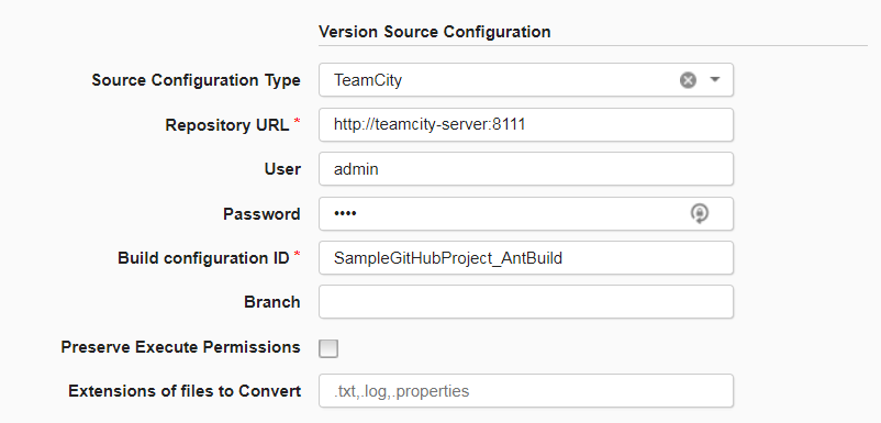 sample configuration